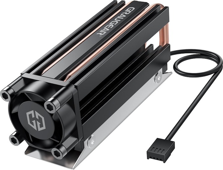 Produktbild Graugear Kühlkörper SSD M.2NVMe 2280, mit PWM Lüfter (34 mm)