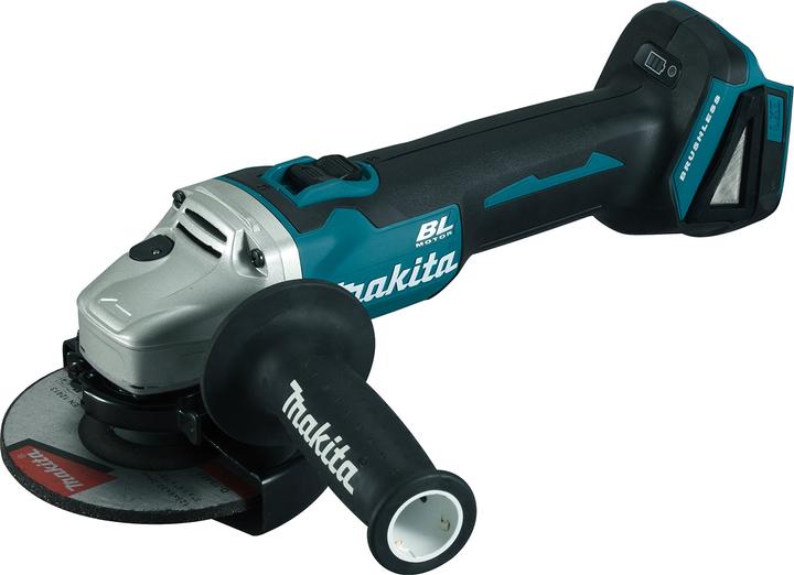 1 x Makita DGA 504 cordless angle grinder, 1 x Makita BL 1815 N 1.5 Ah battery, 1 x Makita 125mm grinding disc A-80656- 1 x assembly tool, 1 x additional handle, 1 x Makita Makpac, 1 x matching insert