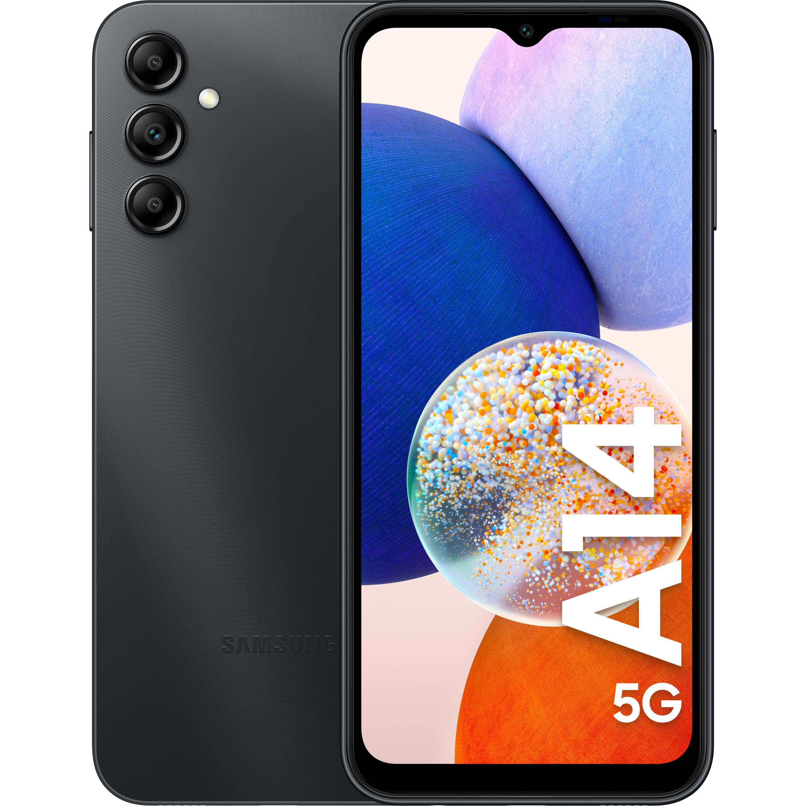 Samsung Galaxy A14 5G (64 GB, Black, 6.60", Dual SIM, 5G), Smartphone, Schwarz
