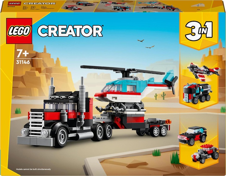 Produktbild LEGO Tieflader mit Hubschrauber (31146, LEGO Creator 3-in-1)