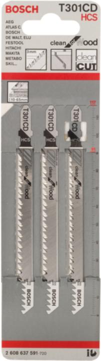 Produktbild Bosch Professional Zubehör Stichsägeblatt T 301 CD Clean for Wood, 5er-Pack