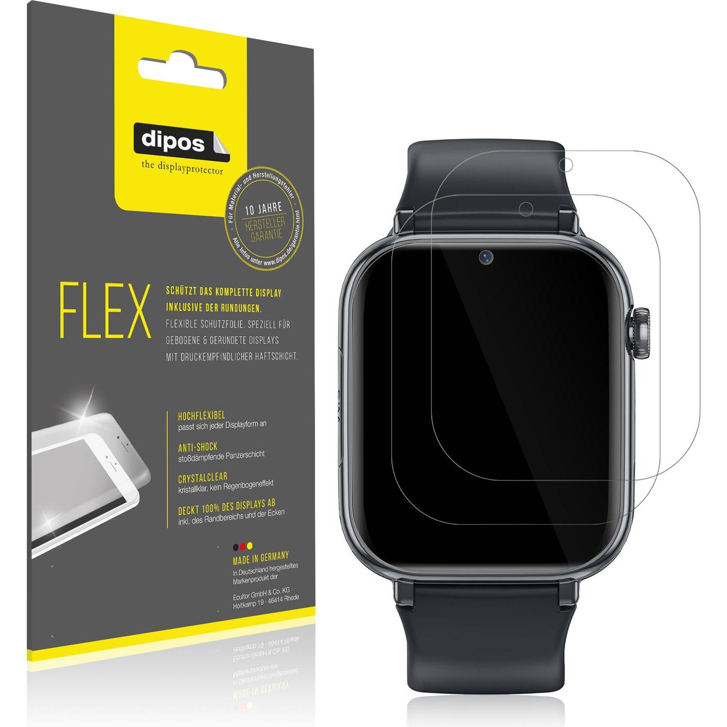 Dipos 3D Full Cover Schutzfolie, Smartwatch Schutzfolie, Transparent