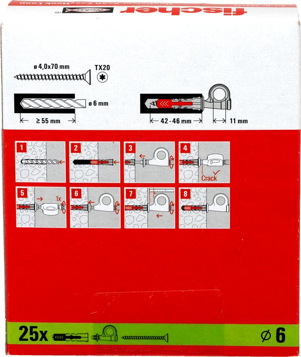 Actual product image Fischer Fisc EasyHook Loop DuoPower 6x30 (25 pcs.)
