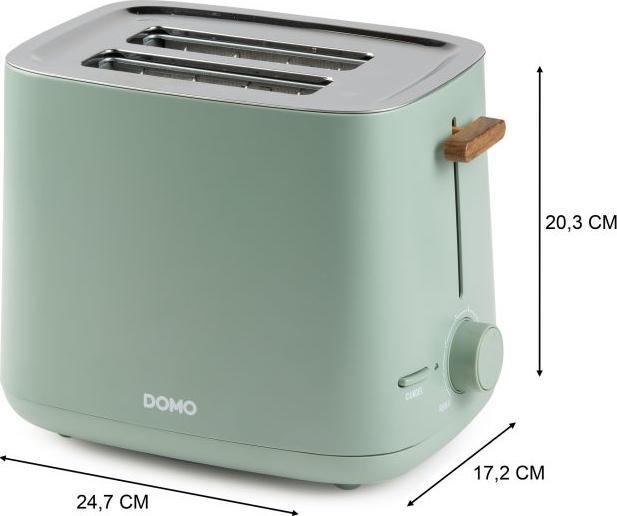 Image du produit Domo DO 973 T Toaster 2 Schlitz 6 Stufen 850-1000W matt grün