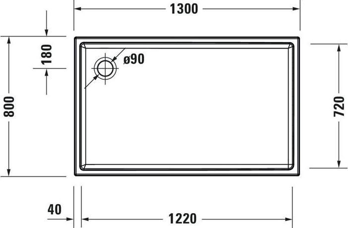 Immagine prodotto Duravit Piatto doccia rettangolare STARCK SLIML 1300x800x55mm bianco