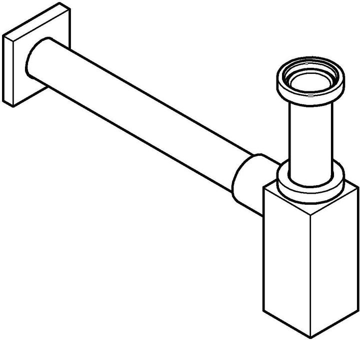 Produktbild Grohe Waschtisch-Sifon, eckig (supersteel) (Flaschensiphon, 1 1/4")