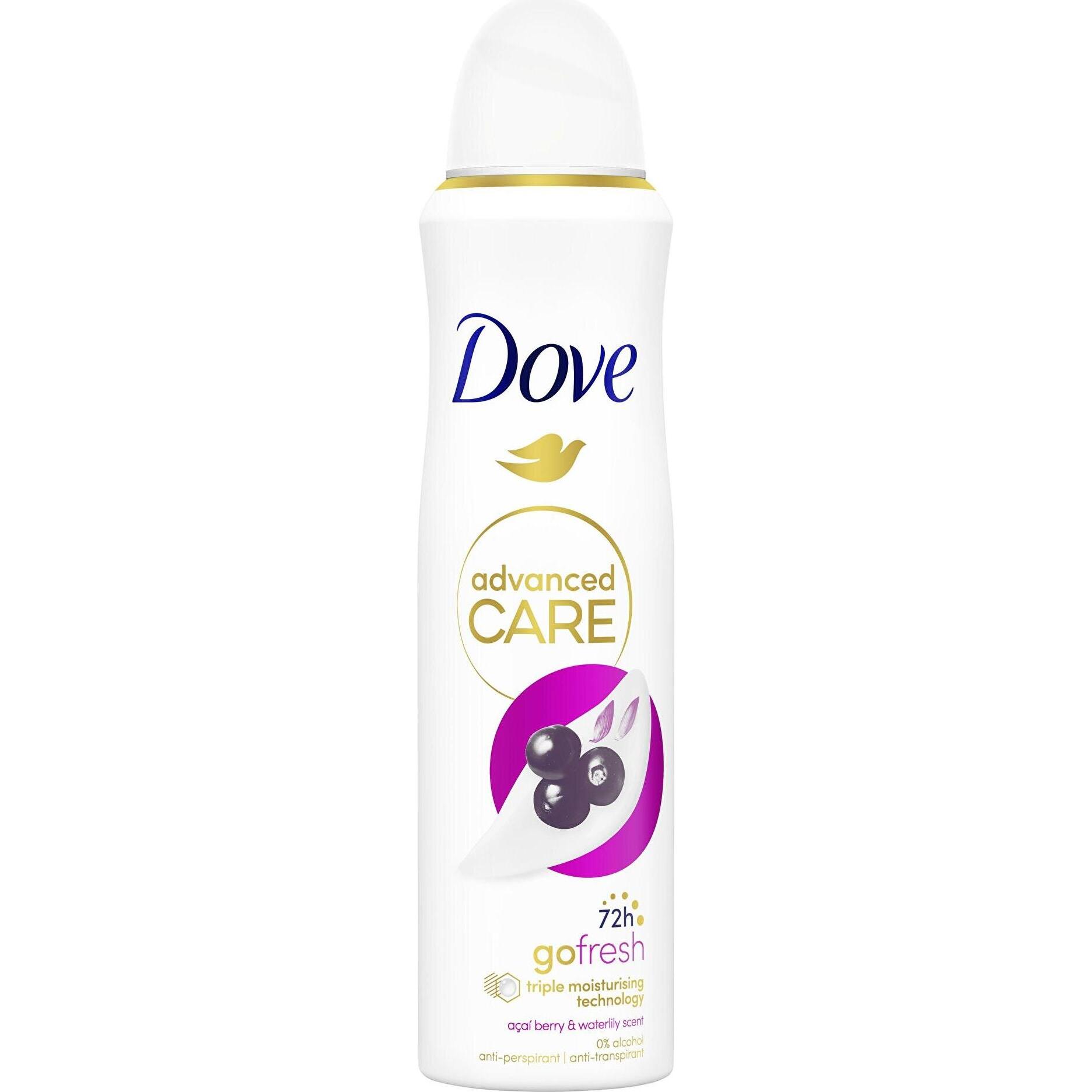 Dove , Deo, Advanced Care Go Fresh Acai Berry & Waterlily 72H - Antiperspirant With Acai And Water Lily (Spray, 150 Ml)