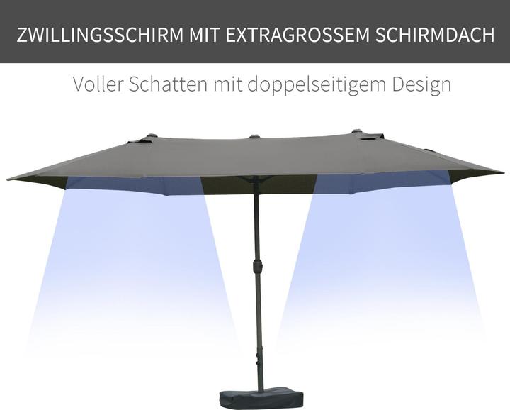 Image du produit Outsunny Doppel-Sonnenschirm (2.65 m)