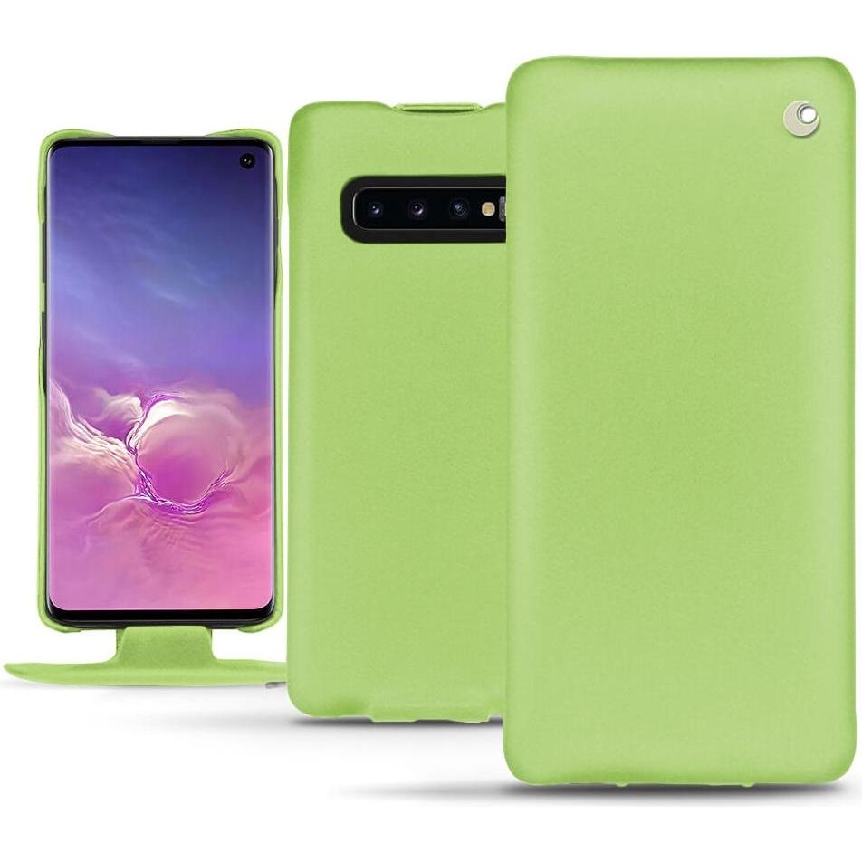 Noreve Lederschutzhülle vertikal (Samsung Galaxy S10), Smartphone Hülle, Grün