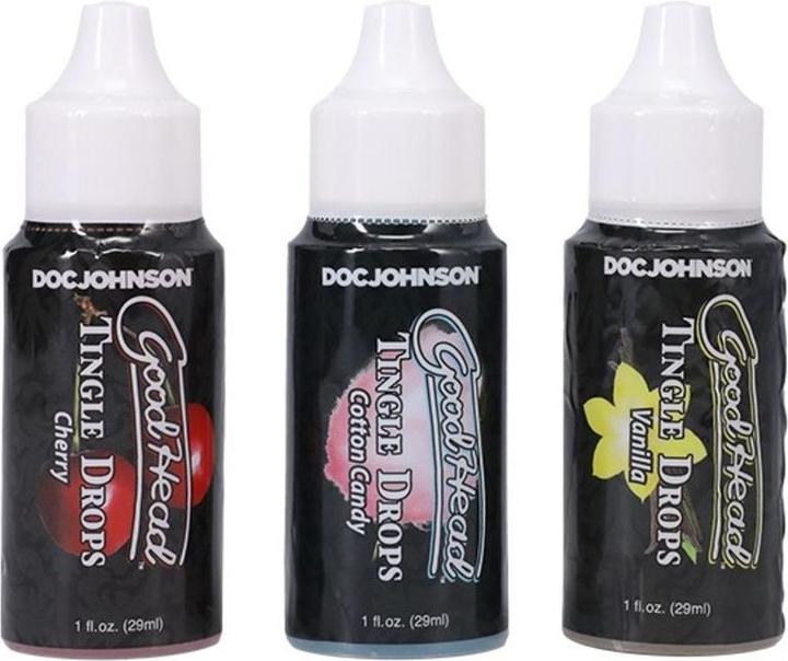 Doc Johnson GoodHead™ - Tingle Drops - 3-Pack (Sweet Cherry, Cotton Candy, French Vanilla) (29 ml)