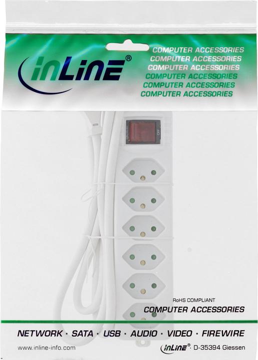 Productafbeelding InLine Stopcontactstrip ZWITSERLAND (6 x, Type 13, 1.50 m)