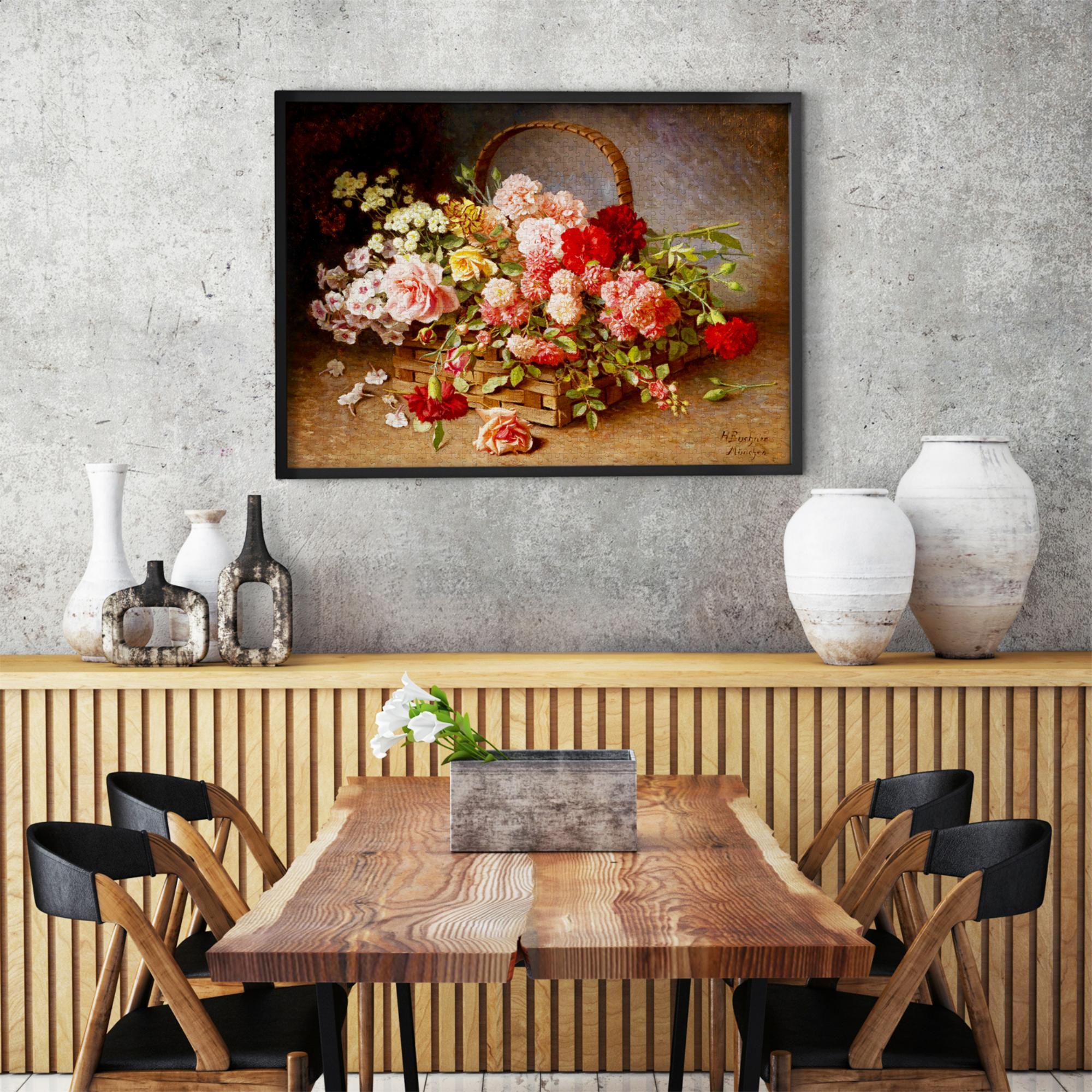 Thumbnail - Enjoy Puzzle ENJOY-1530 - A Basket of Roses and Carnations, Puzzle, 1000 Teile (1000 Teile)