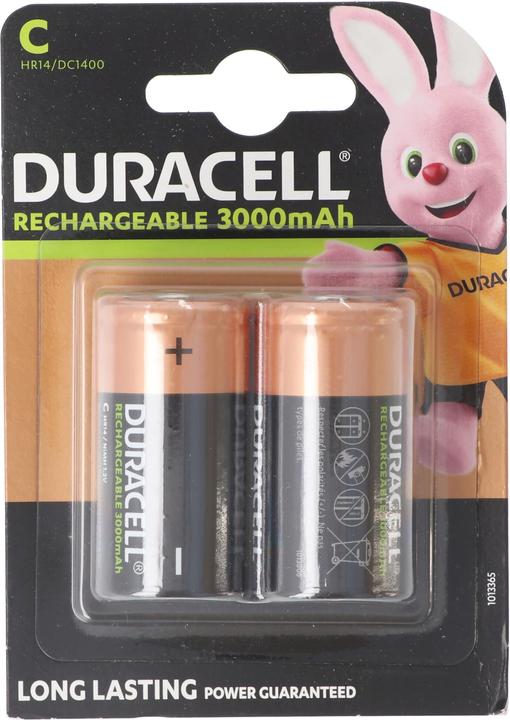 Produktbild Duracell Recharge Ultra NiMH Akku HR14, Baby, Grösse C, 3000mAh, 2er Blister (2 Stk., C, 3000 mAh)