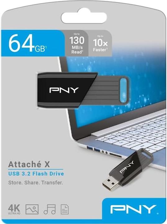 Produktbild PNY ATTACH X USB 3.2 64GB PACK (64 GB, USB-A)