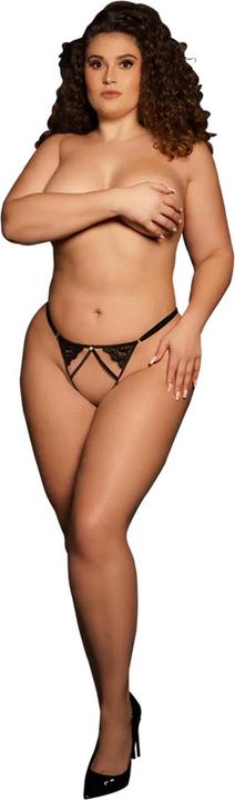 Actual product image Le Désir CloÈ - Thong with Adjustable Sliders and Golden Details - Plus Size (XL)