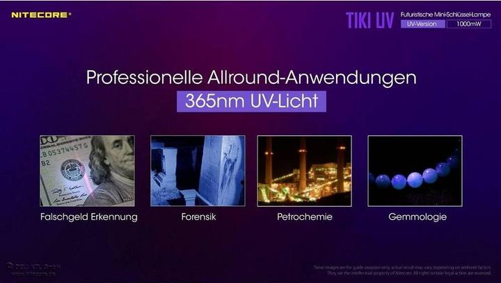 Immagine prodotto Nitecore Portachiavi UV TIKI (5.50 cm, 300 lm)