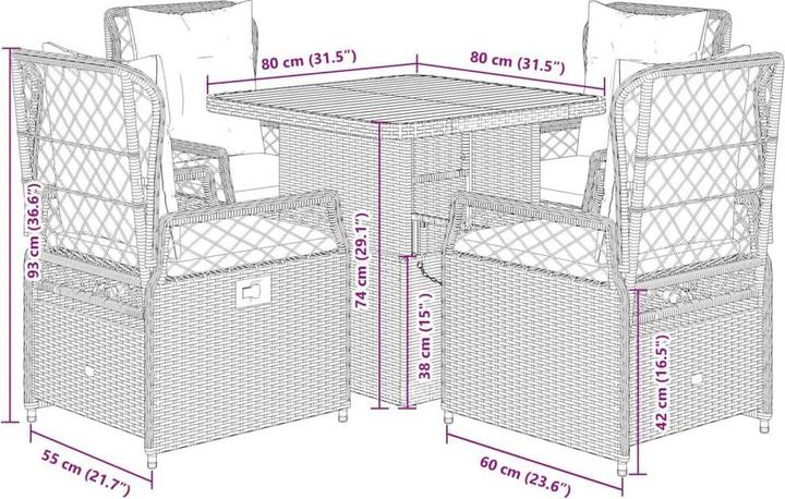 Produktbild vidaXL Garten Essgruppe