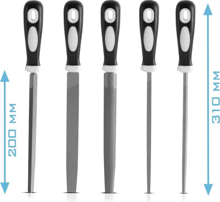 Produktbild Stahlwerk Stahlfeilen 5er Set 200 mm / 8" Raspeln / Metallfeilen / Feilen-Satz (200 mm)