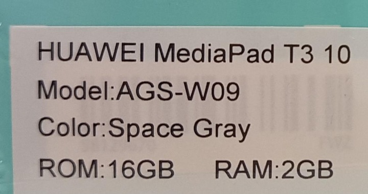 Actual product image Huawei MediaPad T3 (WLAN only, 9.60", 16 GB, Space Grey)