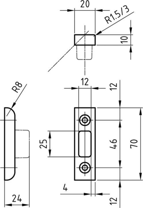 Actual product image Glutz Bolt strike plates B-1131 (Striking plate)
