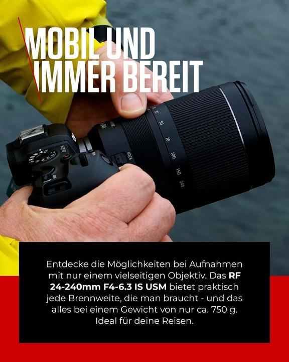 Image du produit Canon RF 24-240mm f/4.0-6.3 IS USM (EU) (Canon RF, Plein format)