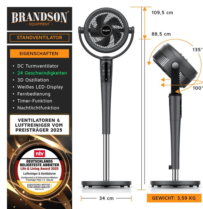 Actual product image Brandson Pedestal fan (57 dB)