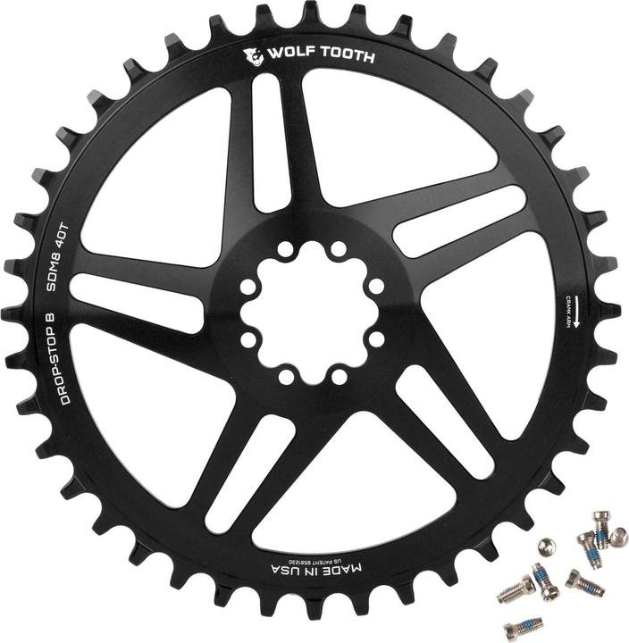 Produktbild Wolf Tooth SRAM Direct Mount Kettenblatt, 8-Loch, 40 Z., black (40)