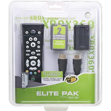 MadCatz Elite Pak - 2x Batteria/Remote/Cavo HDMI - Xbox360 (Xbox 360), Accessori per controller gaming, Nero