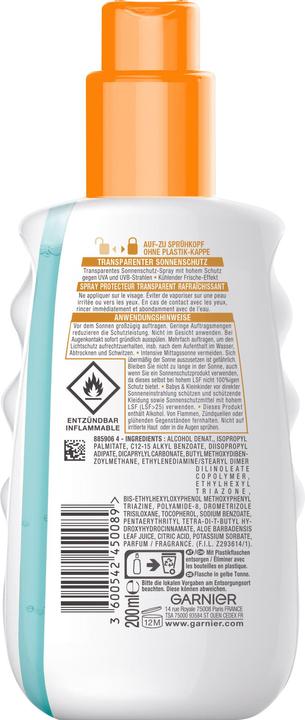 Garnier Ambre Solaire Invisible Protect & Refresh Spray LSF 30 (Sonnenspray, SPF 30, 200 ml, 206 g)