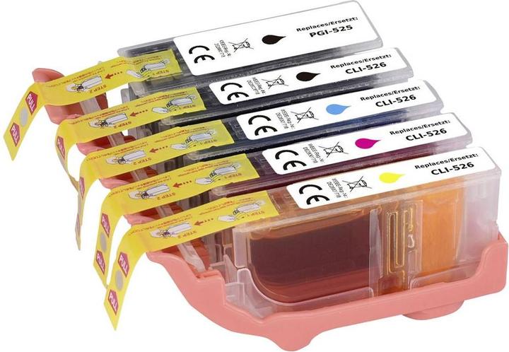 Produktbild Renkforce Tinte Kombi-Pack ersetzt Canon PGI-525 PGBK + CLI-526 BKCMY Kompatibe (M, C, Y, BK, PGBK)
