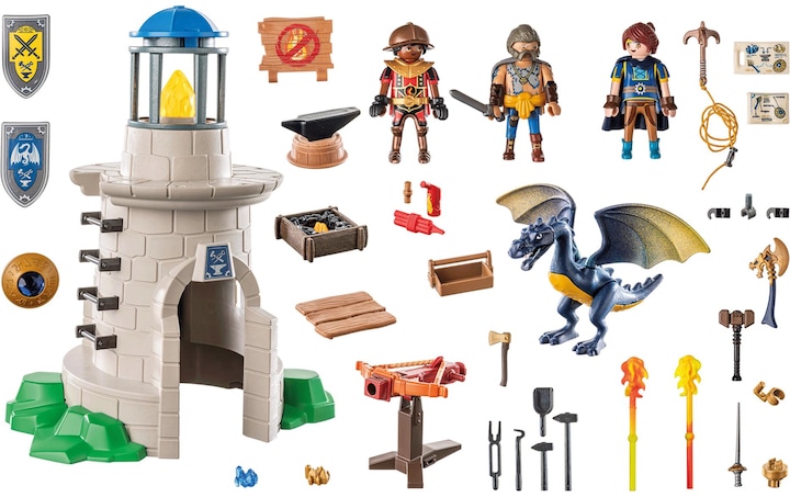 Actual product image Playmobil Knight's tower with blacksmith and dragon (71483, Playmobil Novelmore)