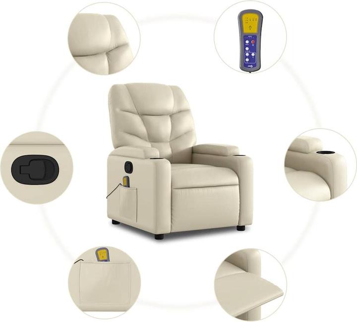 Immagine prodotto VidaXL Sedia da massaggio in similpelle crema, colore: crema, materiale