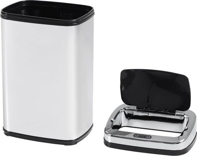 Actual product image Swisshandel24 Waste bin IR sensor waste bin with/without inner bin stainless steel round square (30L/square) (30 l)