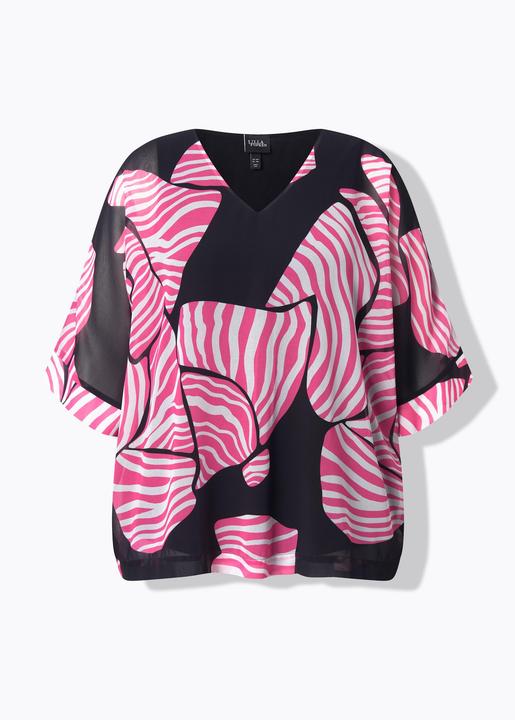 Immagine prodotto Ulla Popken Blusa di chiffon a doppio strato con scollo a V e maniche a 3/4 (62)