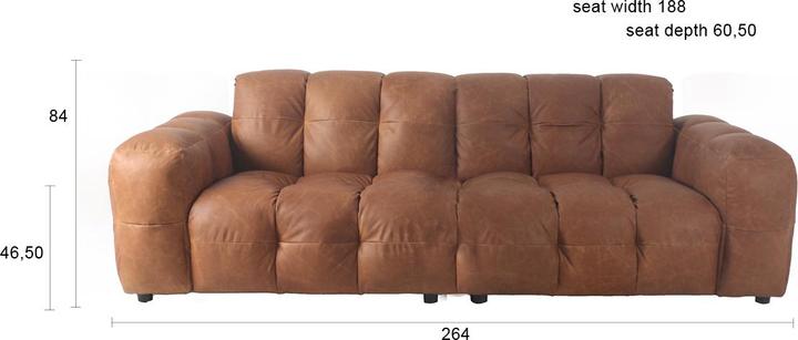 Produktbild Dutchbone Sofa Hackman 3-Seater Leather Cognac (3-Sitzer)