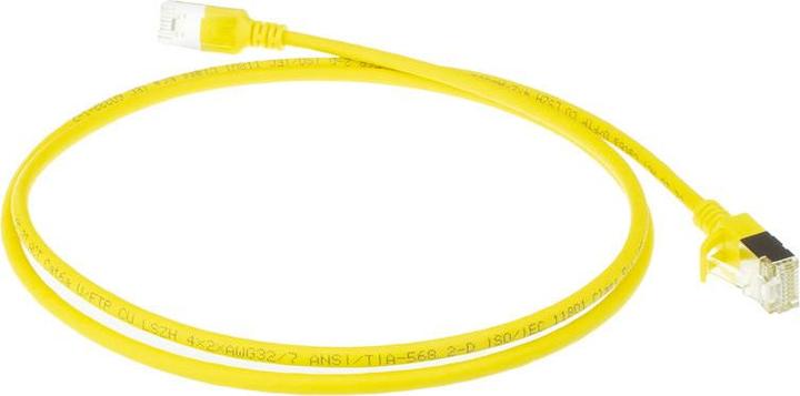 Produktbild ACT Yellow 7 meter LSZH U/FTP CAT6A datacenter slimline patch cable snagless with RJ45 connectors (U/FTP, CAT6a, 7 m)