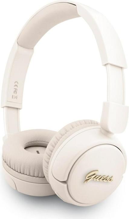 Actual product image Guess Headphones Bluetooth 5.3 Metal Logo Script beige (30 h, Wireless)