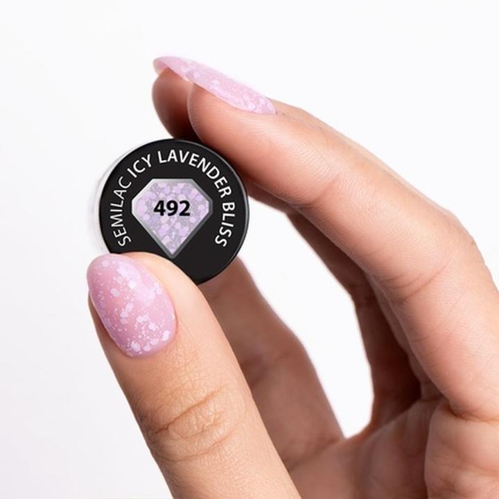 Image du produit Semilac Vernis à ongles UV hybride 492 Icy Lavender Bliss 7ml (Icy Lavender Bliss, Vernis semi-permanent)