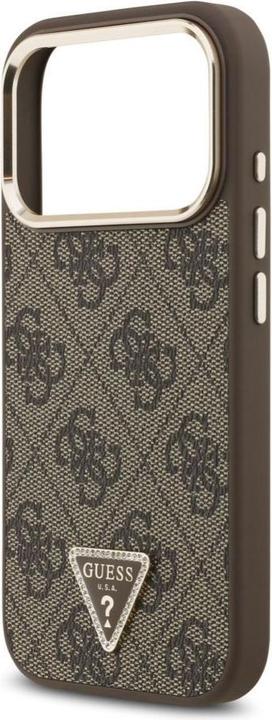 Produktbild Guess Case Magsafe 4G PU Leather Case With Triangle Logo And Gold Metal Camera Frame For iPhone 17 P (Apple iPhone 17 Pro)
