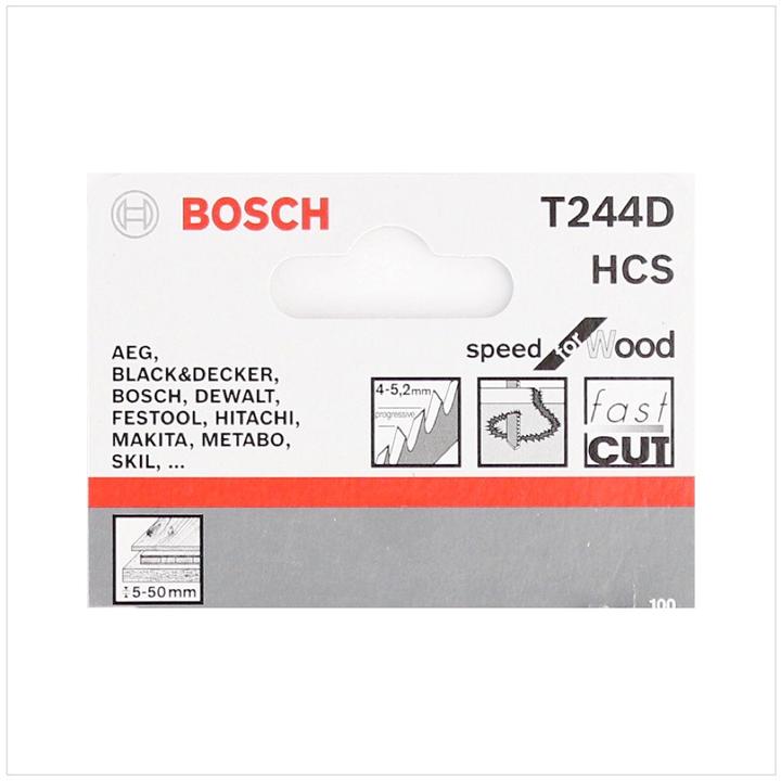 Image du produit Bosch Professional Zubehör Lame de scie sauteuse T 244 D Speed for Wood, pack de 5