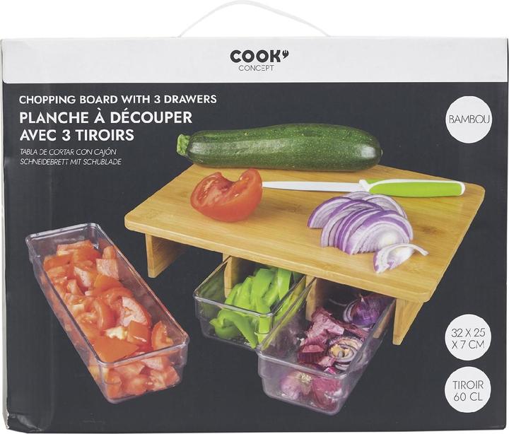 Image du produit Cook Concept planche à decouper avec 3 compartiments
