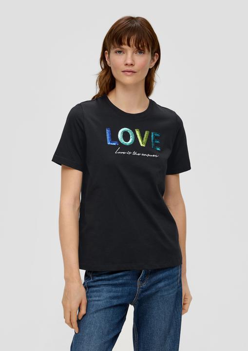 Image du produit S.Oliver T-Shirt Baumwollshirt mit Pailletten-Stickerei (36)