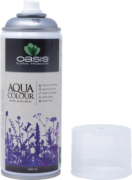 Actual product image Oasis Aqua Colour Spray Metallic Silver 400ml (400 ml)