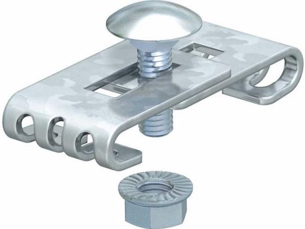 Immagine prodotto OBO Bettermann OBO Kobling justerbar med bolt M6x12 mm elforzinket - (20 pezzi) (Connettori angolari, 20 pz.)