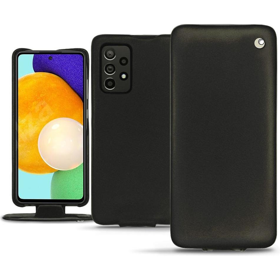 Noreve Lederschutzhülle vertikal (Samsung Galaxy A52), Smartphone Hülle, Schwarz