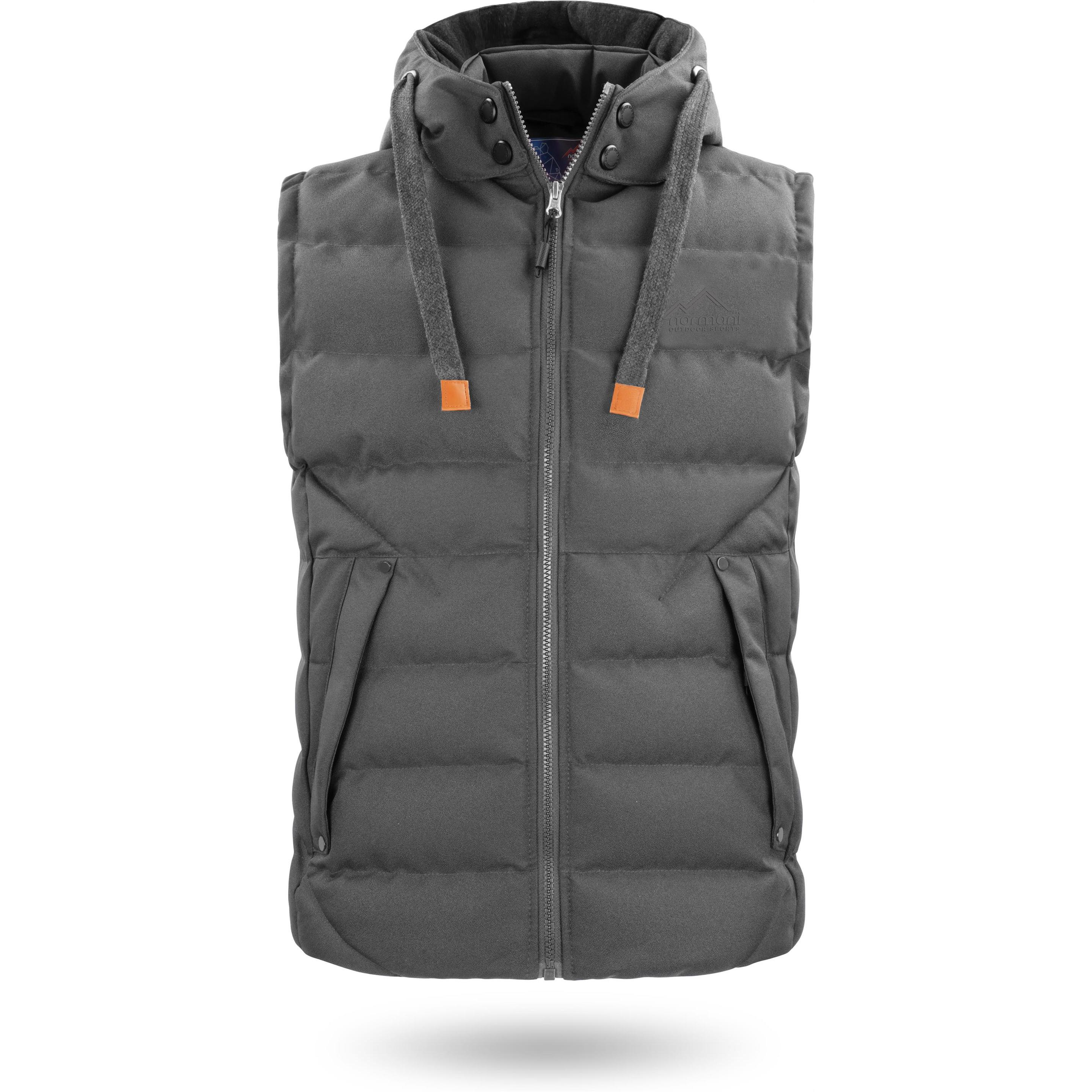 Normani, Herren, Weste, Herren Winter-Steppweste Yuquot - 3898, Grau, (XXL)
