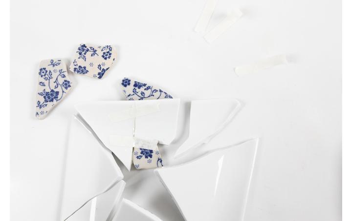 Actual product image Creative - Craft Kit Kintsugi, Dish, blue, gold, white (977815)