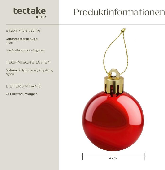 Actual product image tectake Christmas baubles (24 -part)