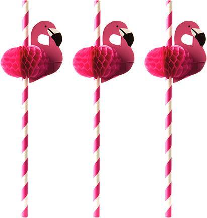 Papstar Papiertrinkhalm "Flamingo" (50x)