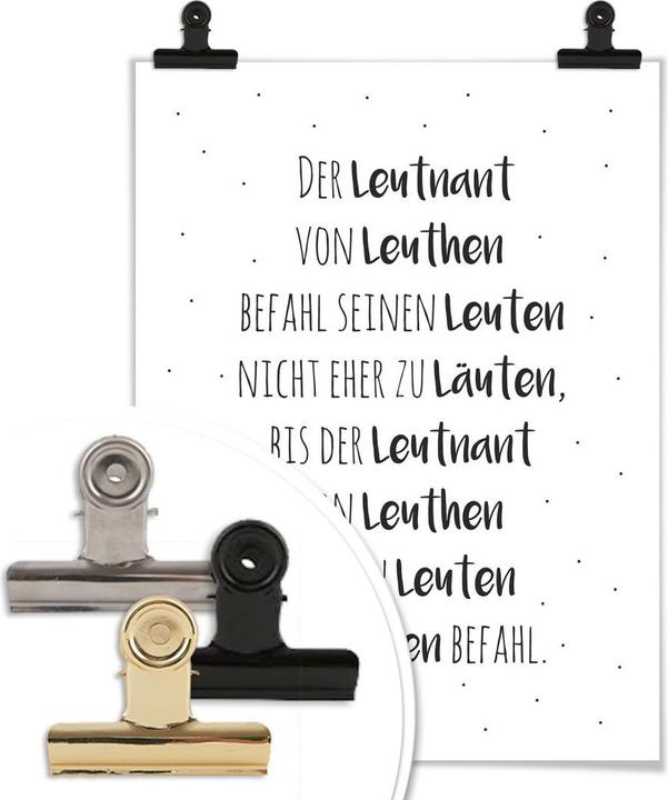 Actual product image Trenddeko Tongue twister - The Lieutenant von Leuthen (40 x 50 cm)